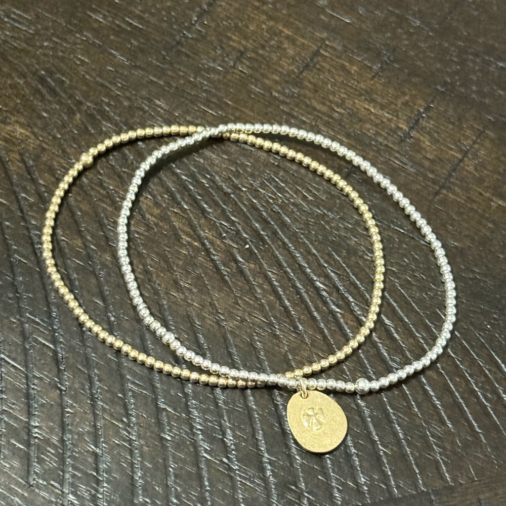Elegant enewton Two-Tone Beaded Bracelet with Charm